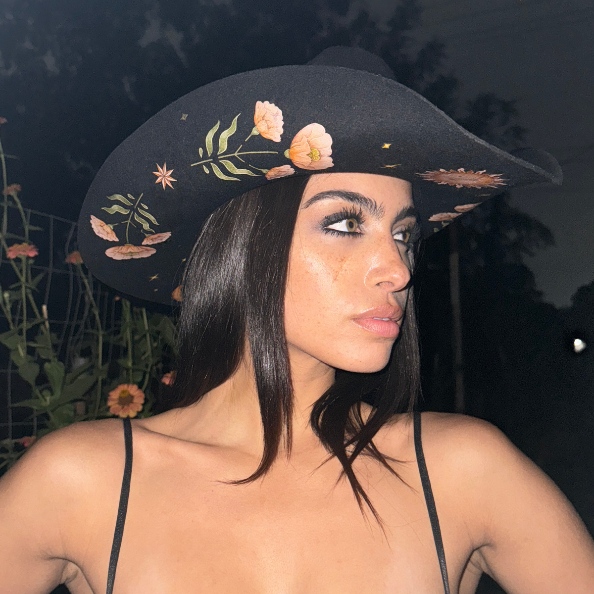 NWT Wild as Heck the Faye rancher painted brim hat the-aurora-forest-green-  main image 2