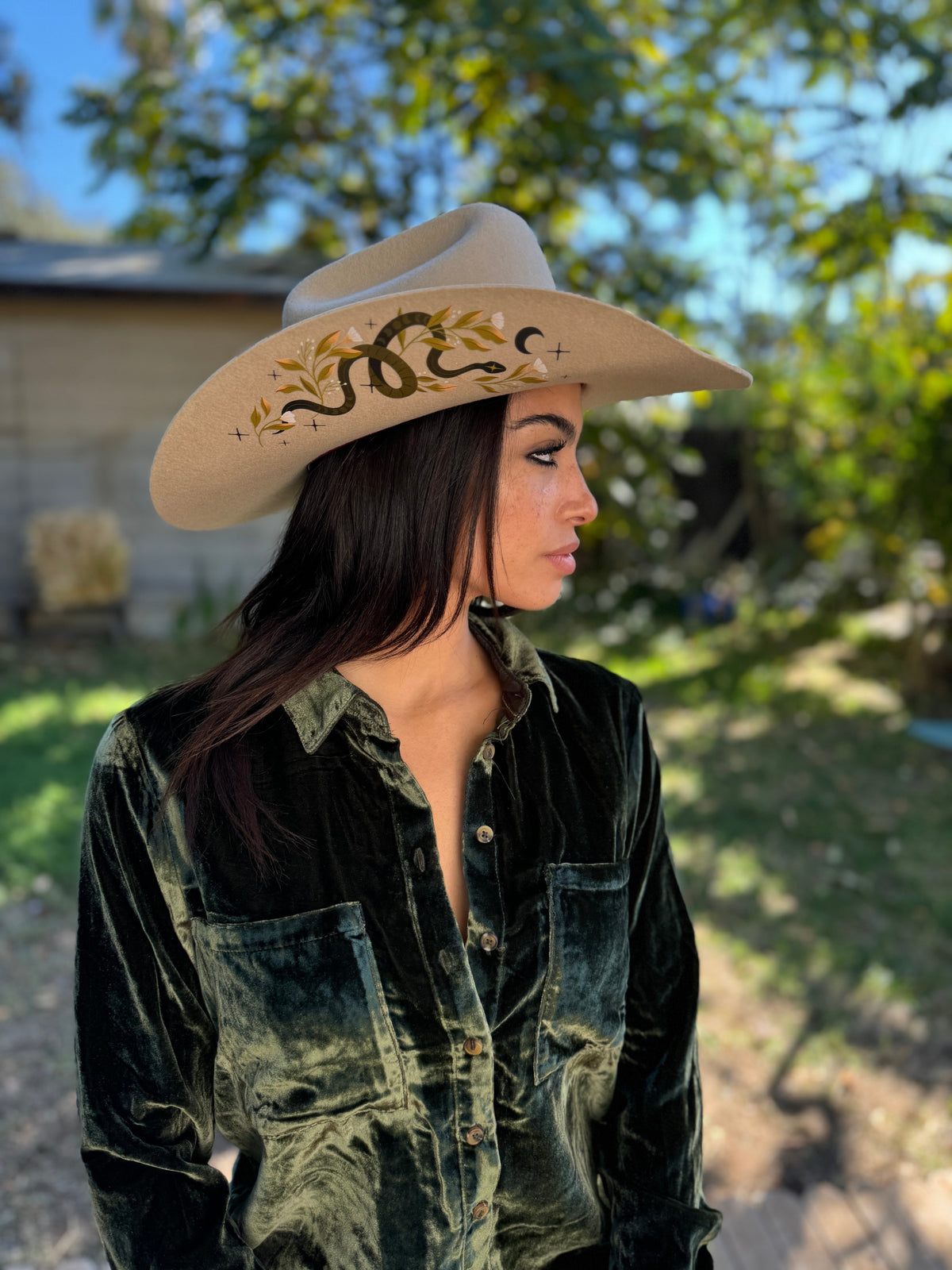 Wild as Heck Hats - The Daphna - Boho Western Handmade Australian Wool Fedora Andy Cream - Australian Wool Wide Brim Fedora Hat – Will  main image 3